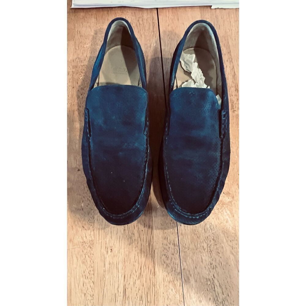 Bally Desta Blue Suede Loafers Shoes Mens Size 40 US 7